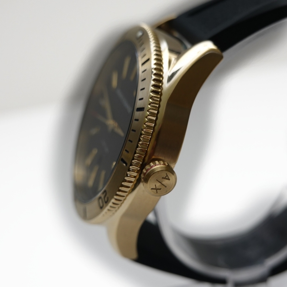 ARMANI EXCHANGE BLACK SILICONE WATCH - Picture 9 of 10